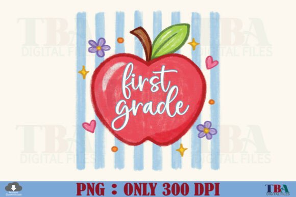 Back to School First Grade Teacher Apple