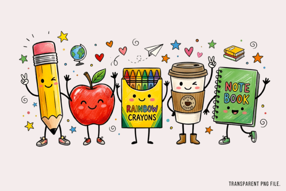 Back to School PNG & School Supplies Graphics
