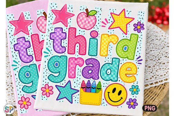 Bring the Classroom to Life with the Third Grade Striped Back to School Shirt Design