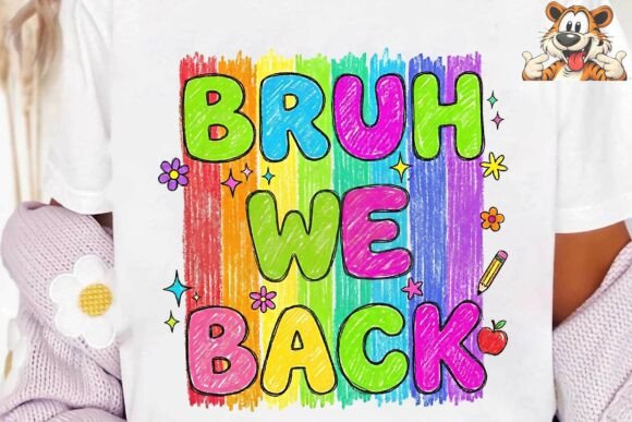 Bruh We Back School Rainbow PNG Clipart