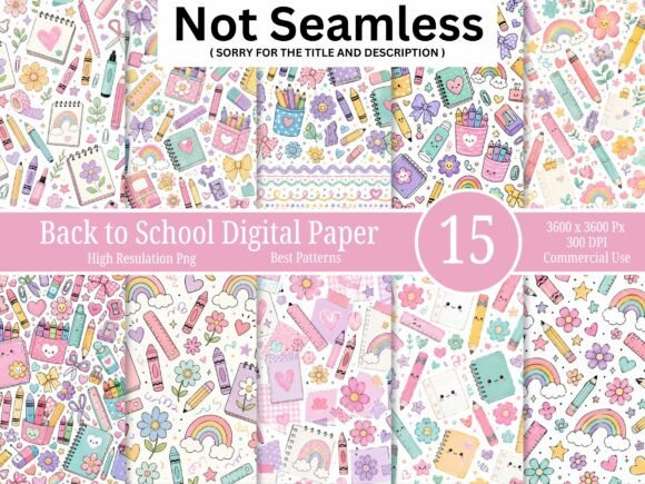 Cute Back to School Digital Paper Bundle