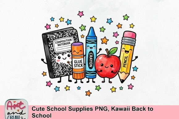 Cute School Supplies PNG, Kawaii Back to School: A Creative Toolkit for Teachers and Designers