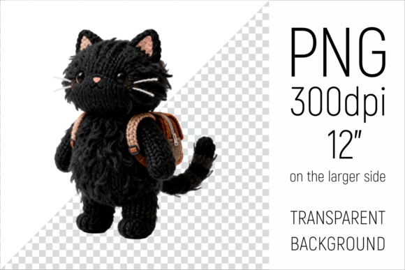 Knitted Graduation Cat Clipart for Creative Projects