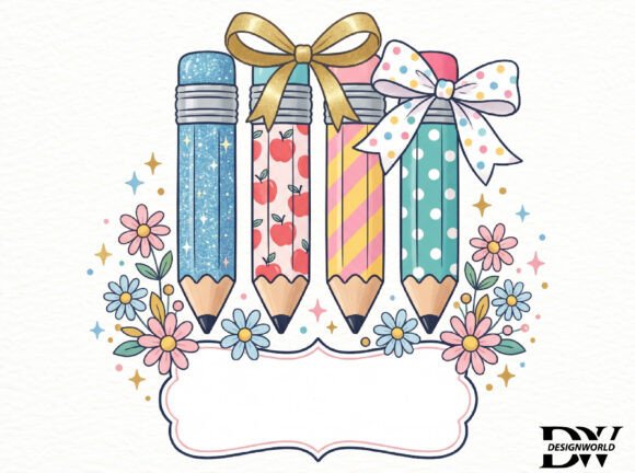 Teacher Pencil Bow PNG: The Ultimate Coquette Back-to-School Design